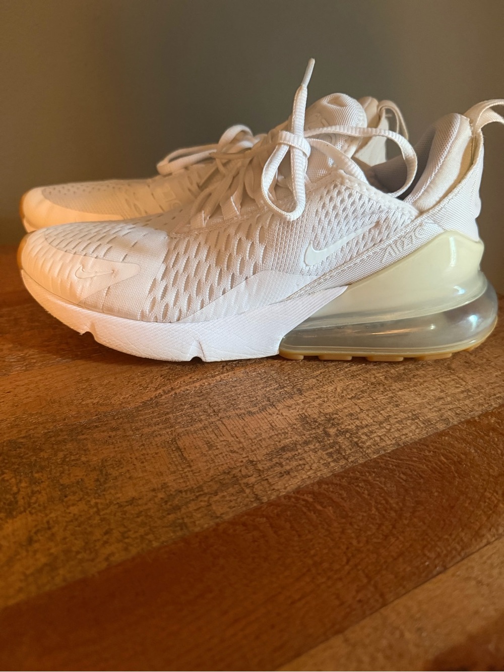 Nike Women’s Air Max 270 White with Light Yellow Accent